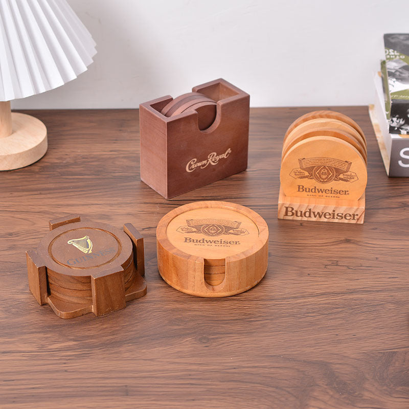 4 Pieces Wooden Round Coaster