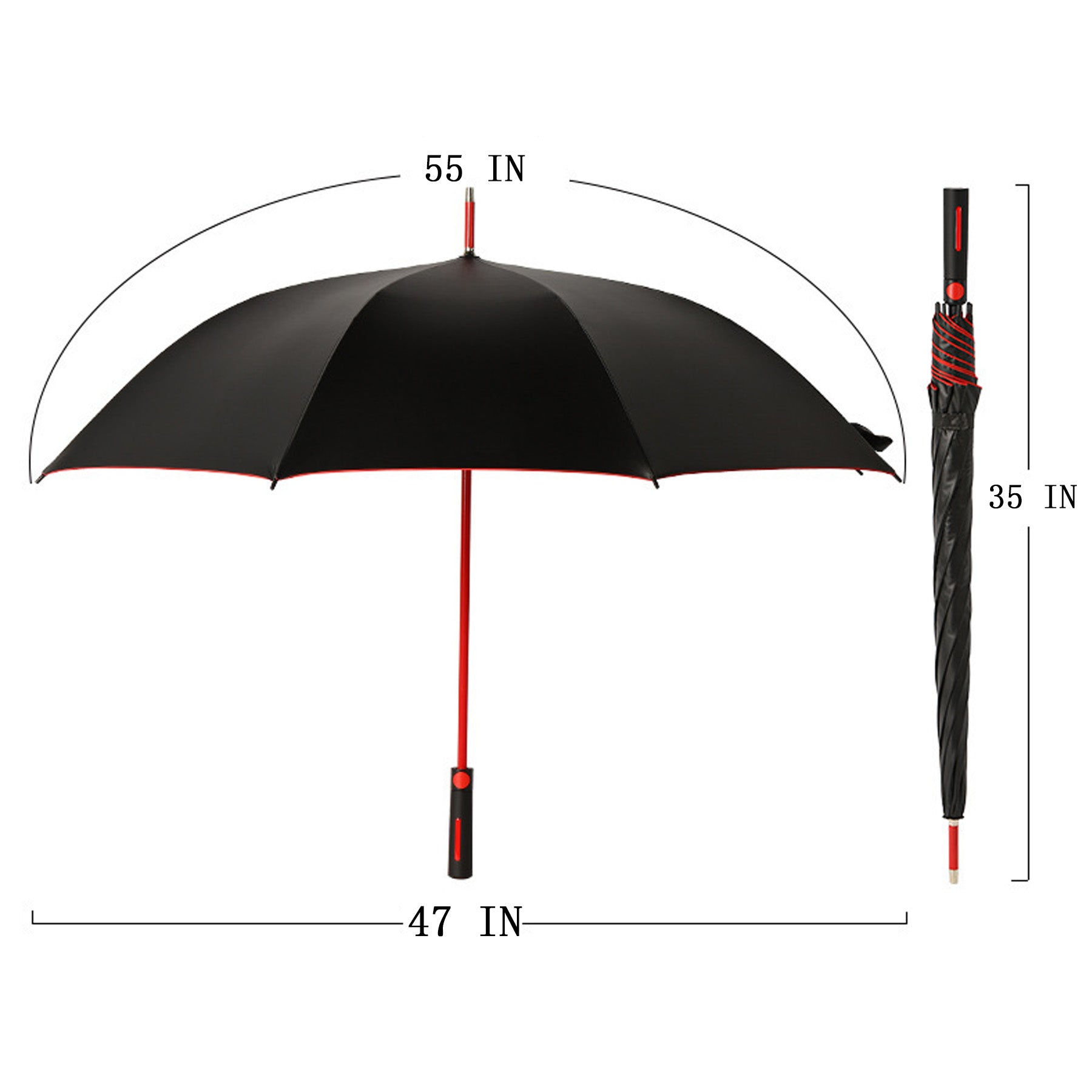Black Tape Windproof Umbrella