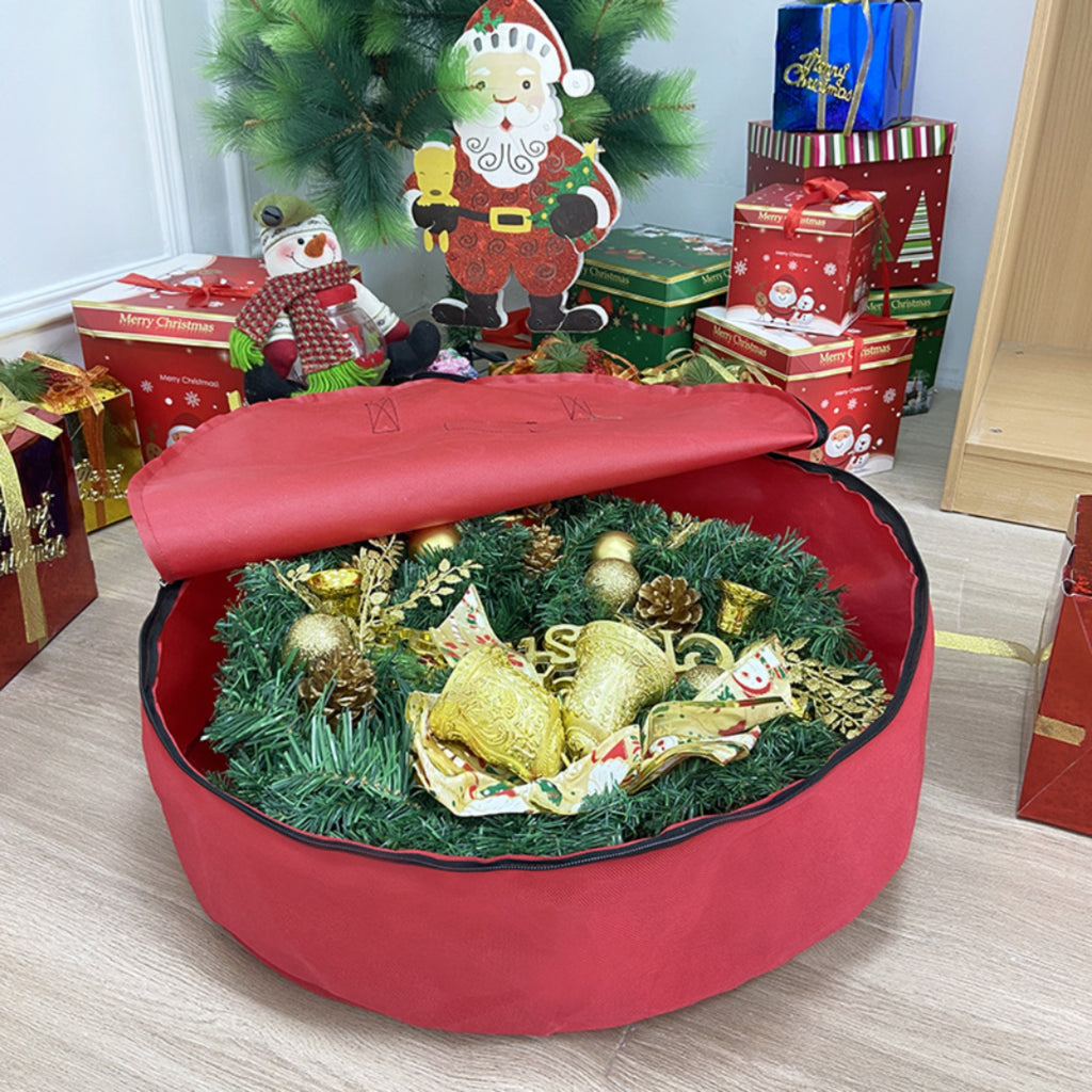 Round Christmas Ornament Storage Bag Foldable Large Capacity