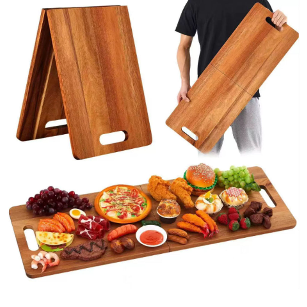 Acacia Wood Folding Steak Board Cutting Board with Handles