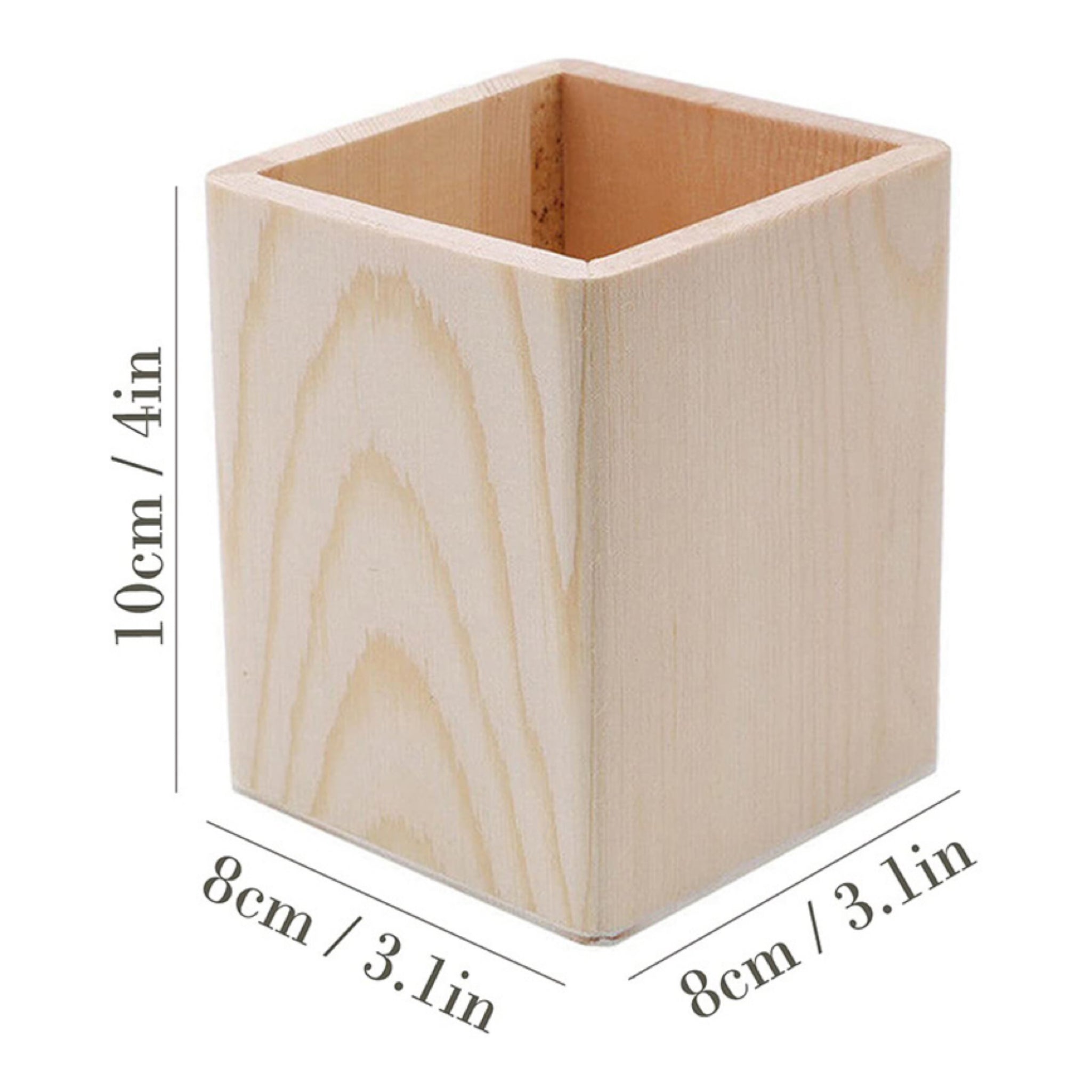 Square Wooden Pen Holder