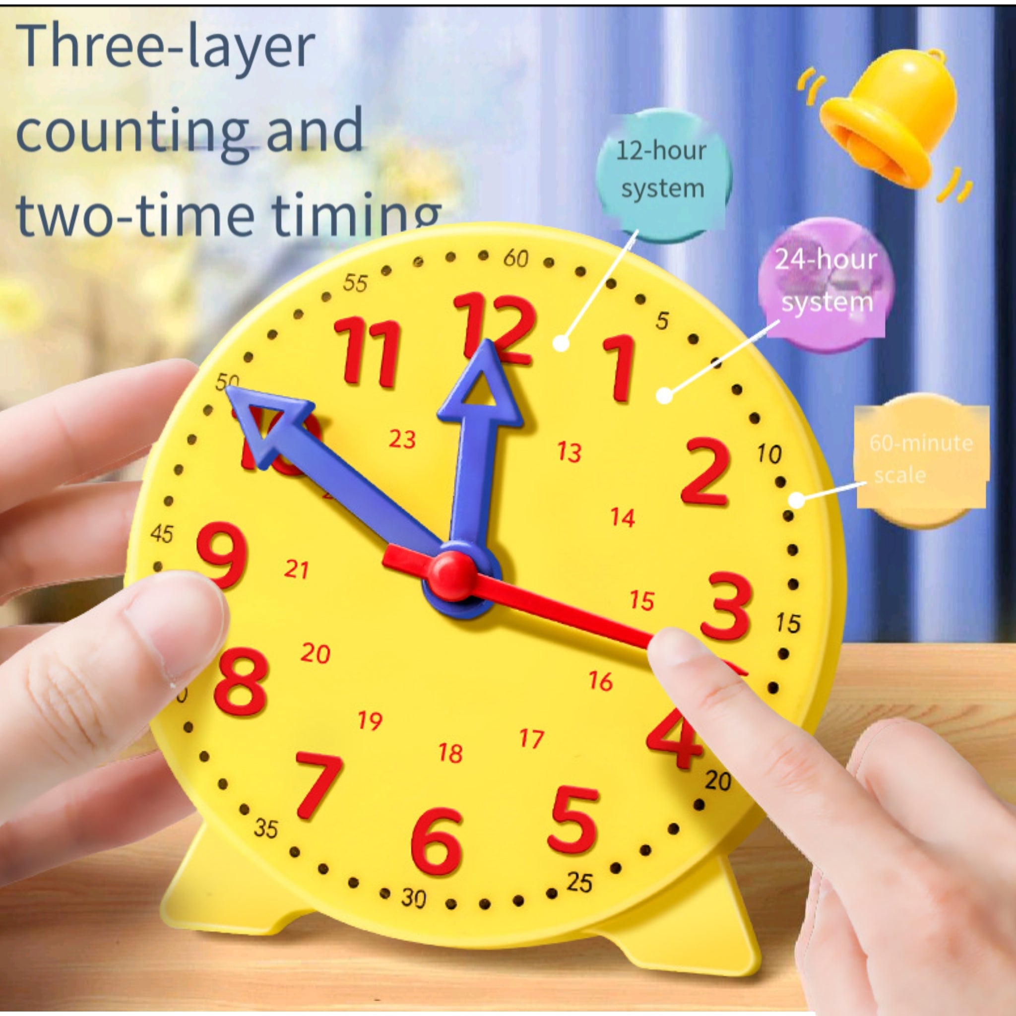 Analog Clock Kids Movable Hands Time Teacher