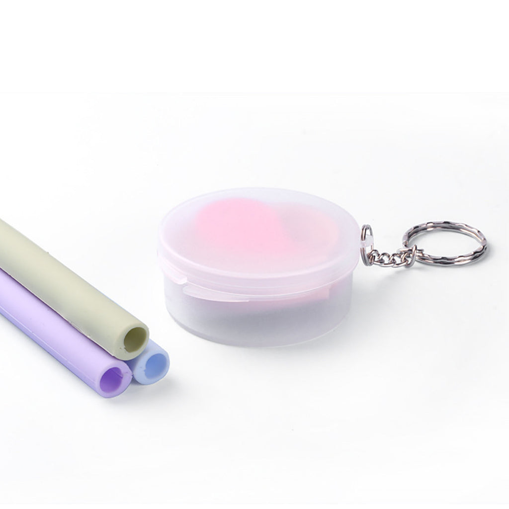 Silicone Straw With Carrying Case & Keyring