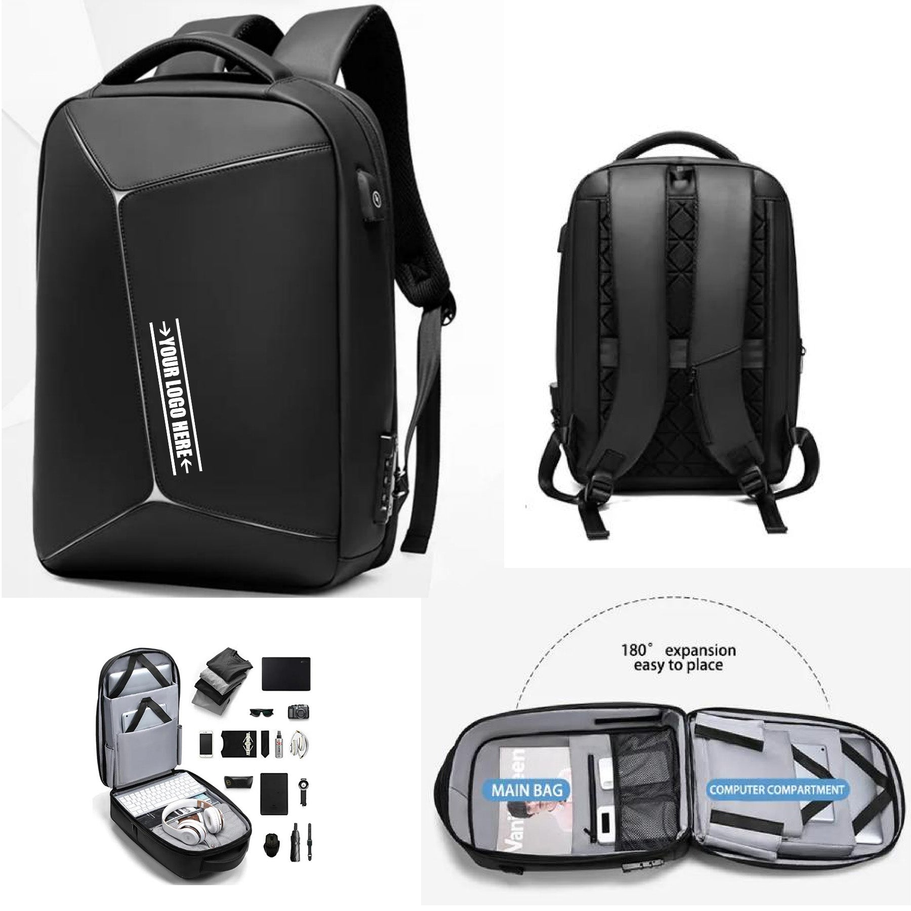 Business Travel Suitcase Laptop Backpack With Usb