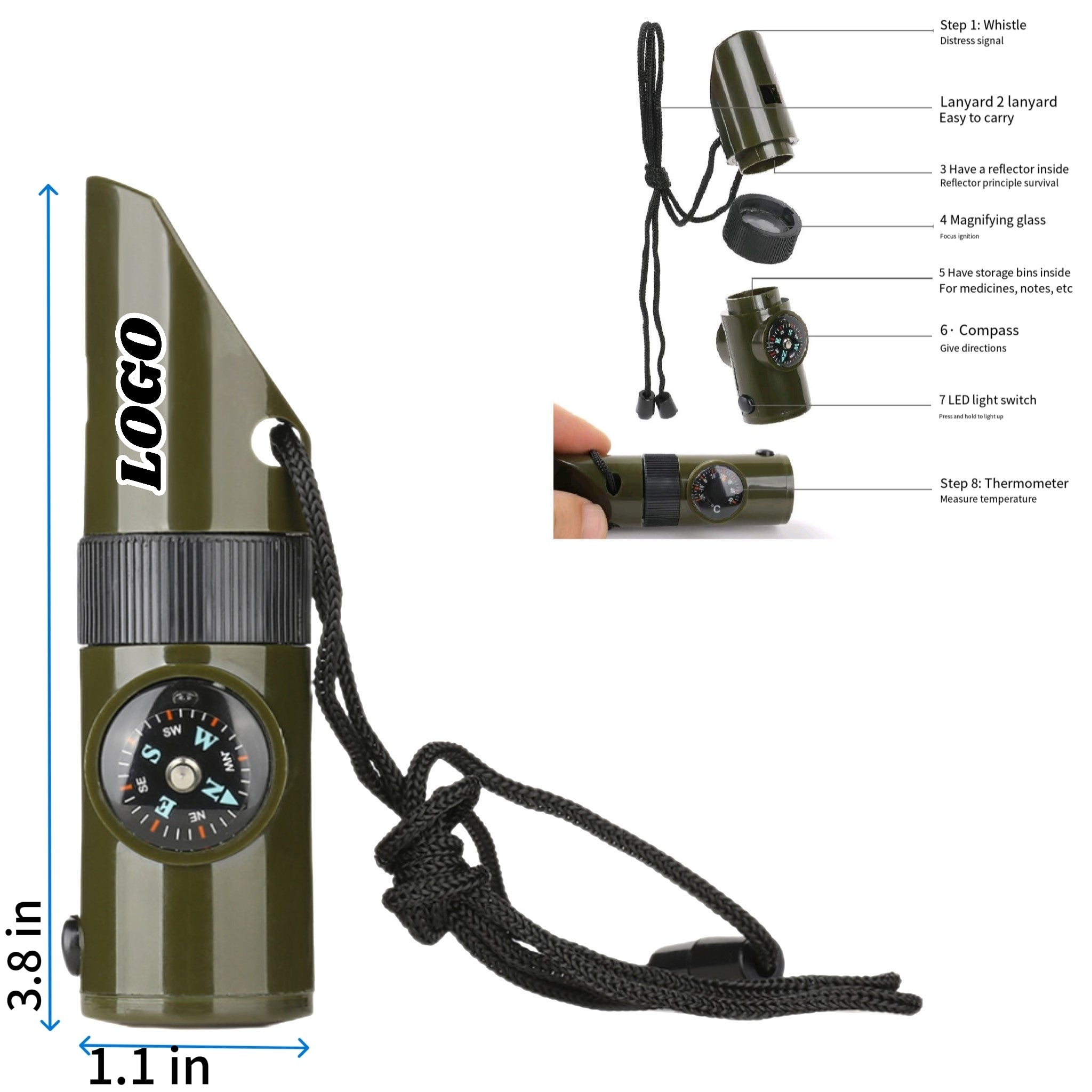 7-In-1 Multi Functional Survival Whistle