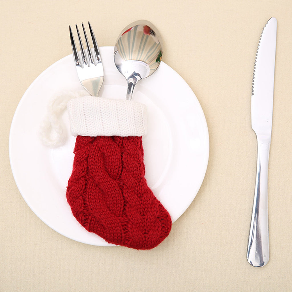 Christmas Cutlery Set Christmas Knitted Socks