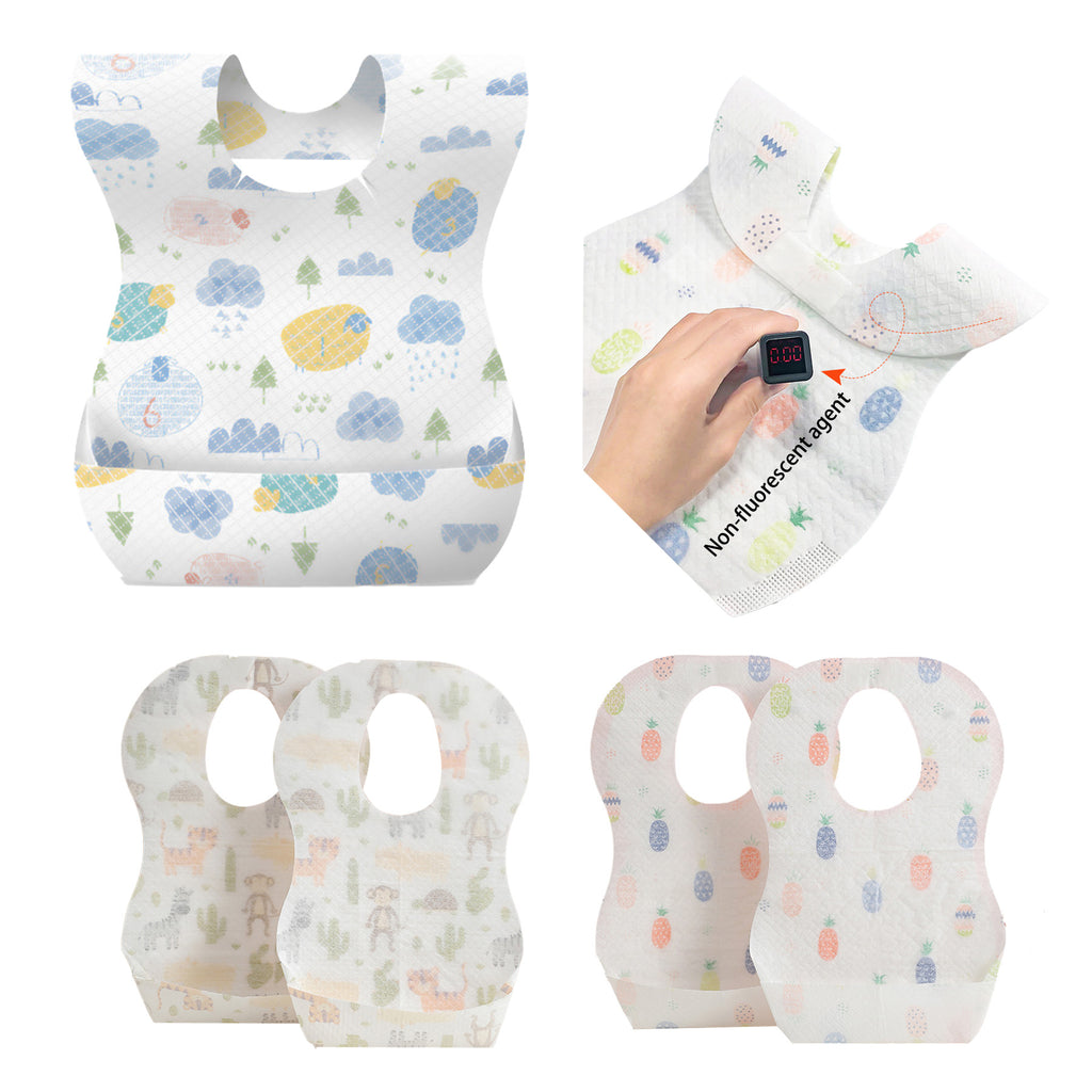 Unisex Infant Disposable Travel Bibs Leakproof