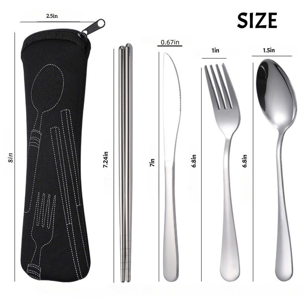 Portable Stainless Steel Cutlery 4 Pieces Set