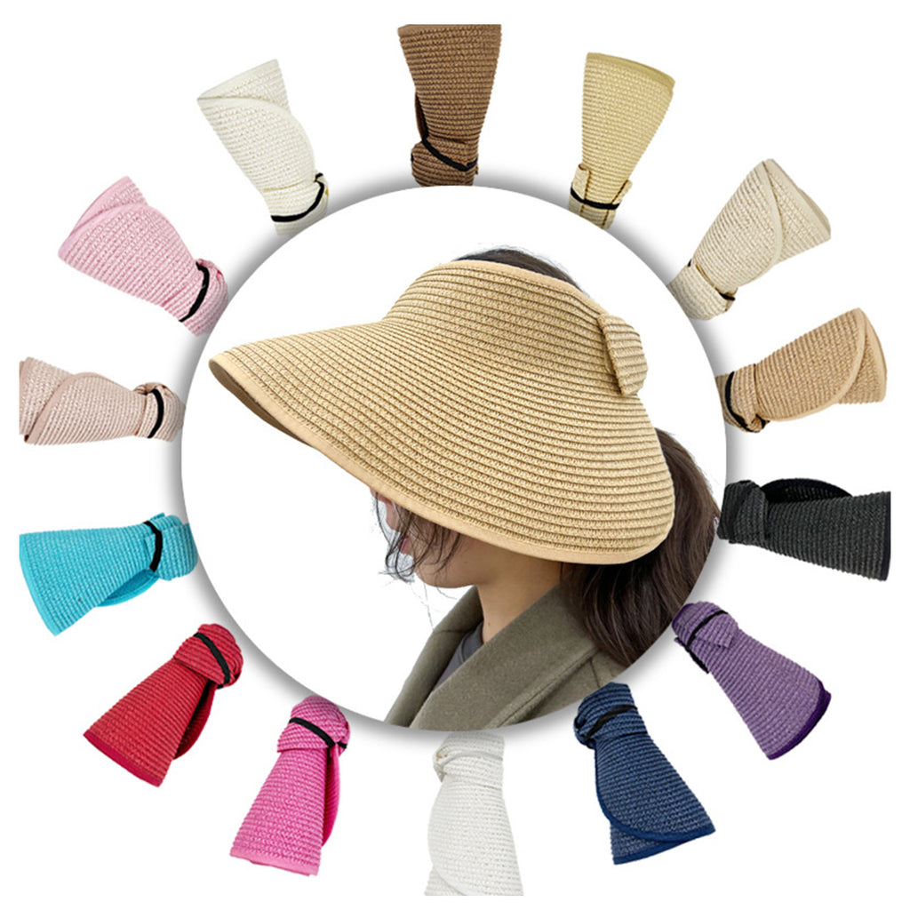 Foldable Wide Brim Hat Empty Straw Hat