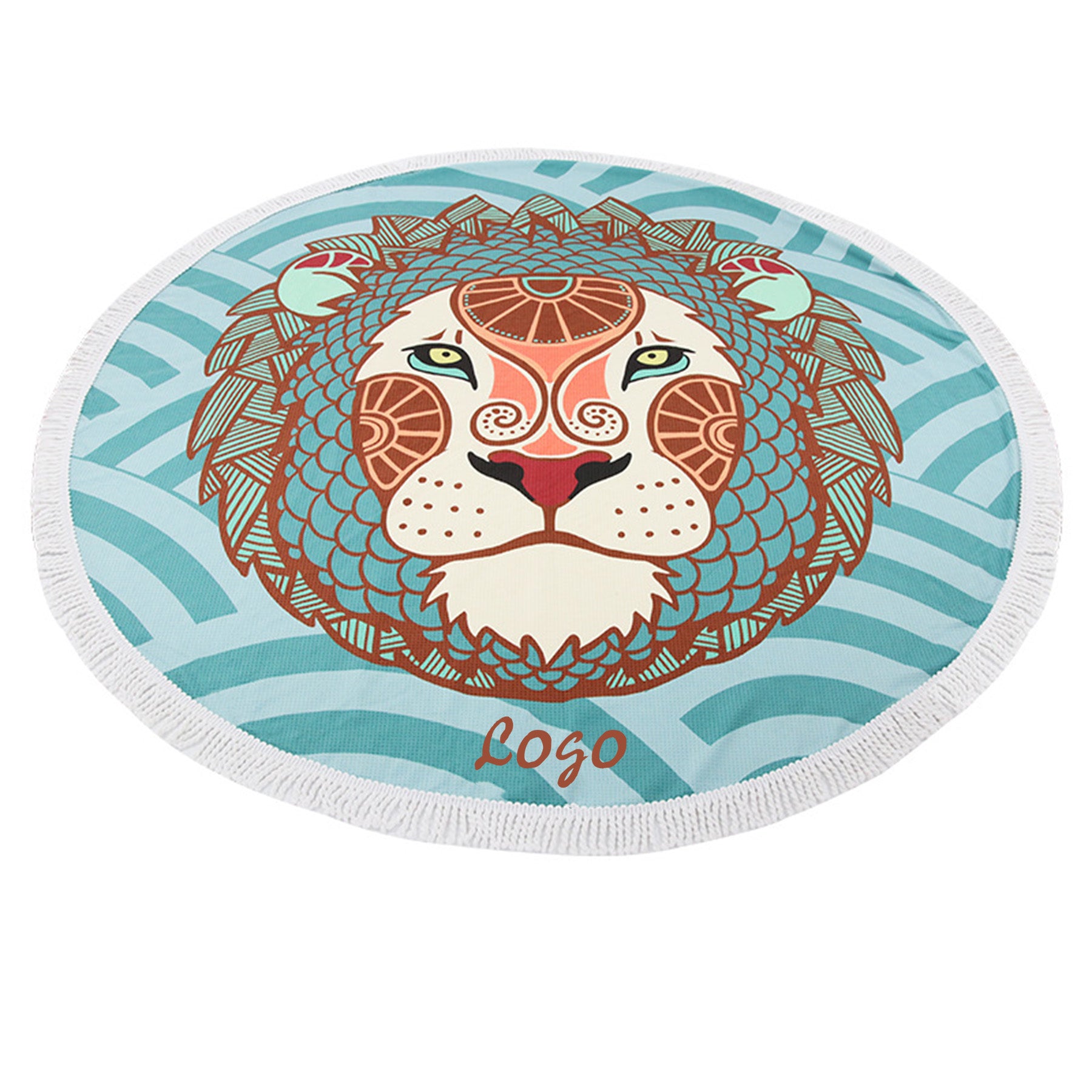 Customizable Pattern Round Beach Towel With Tassels