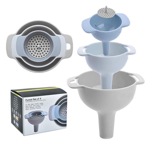 4 - Piece Plastic Funnel Set