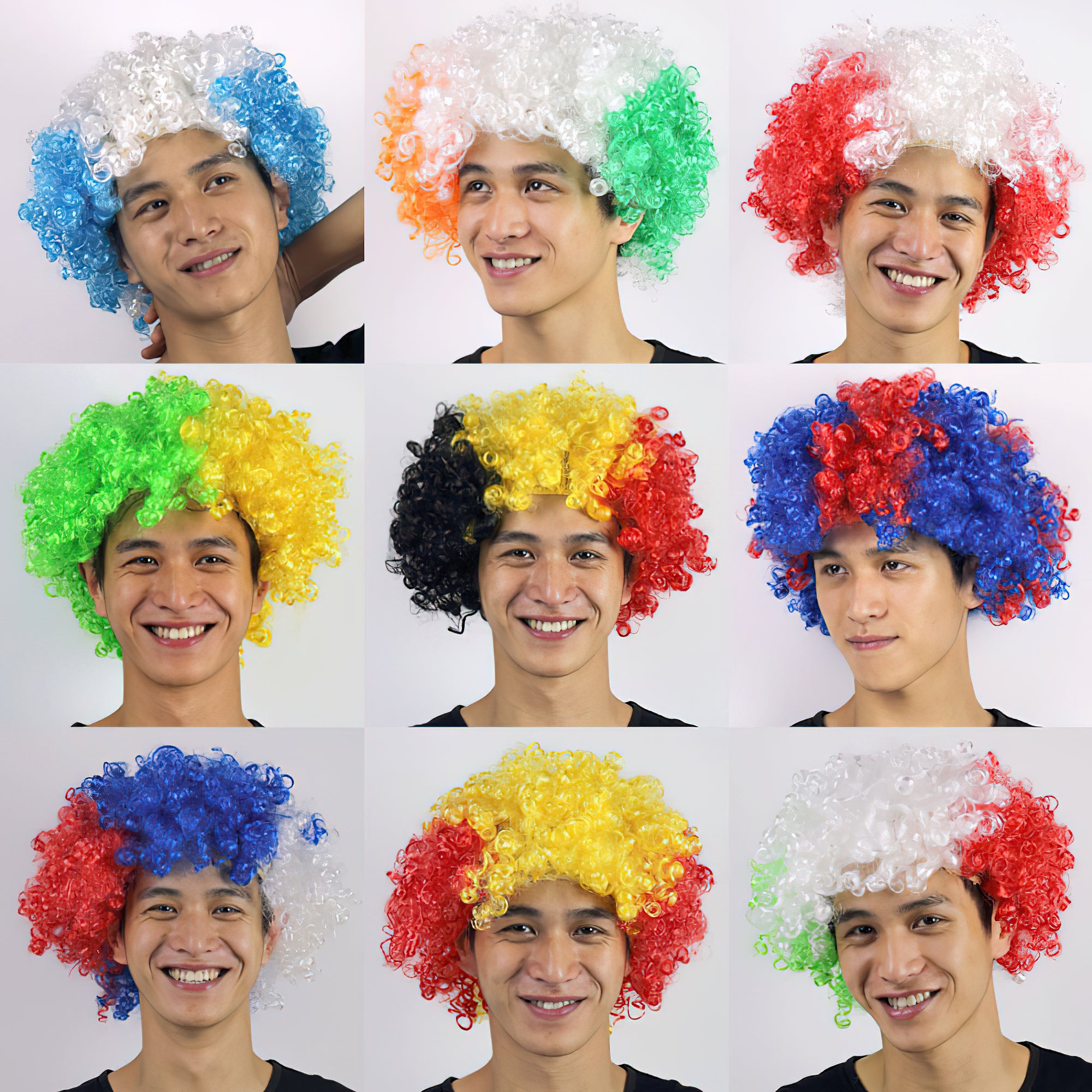 Patriotic Flag Afro Wigs Crazy Sports Fan Wig