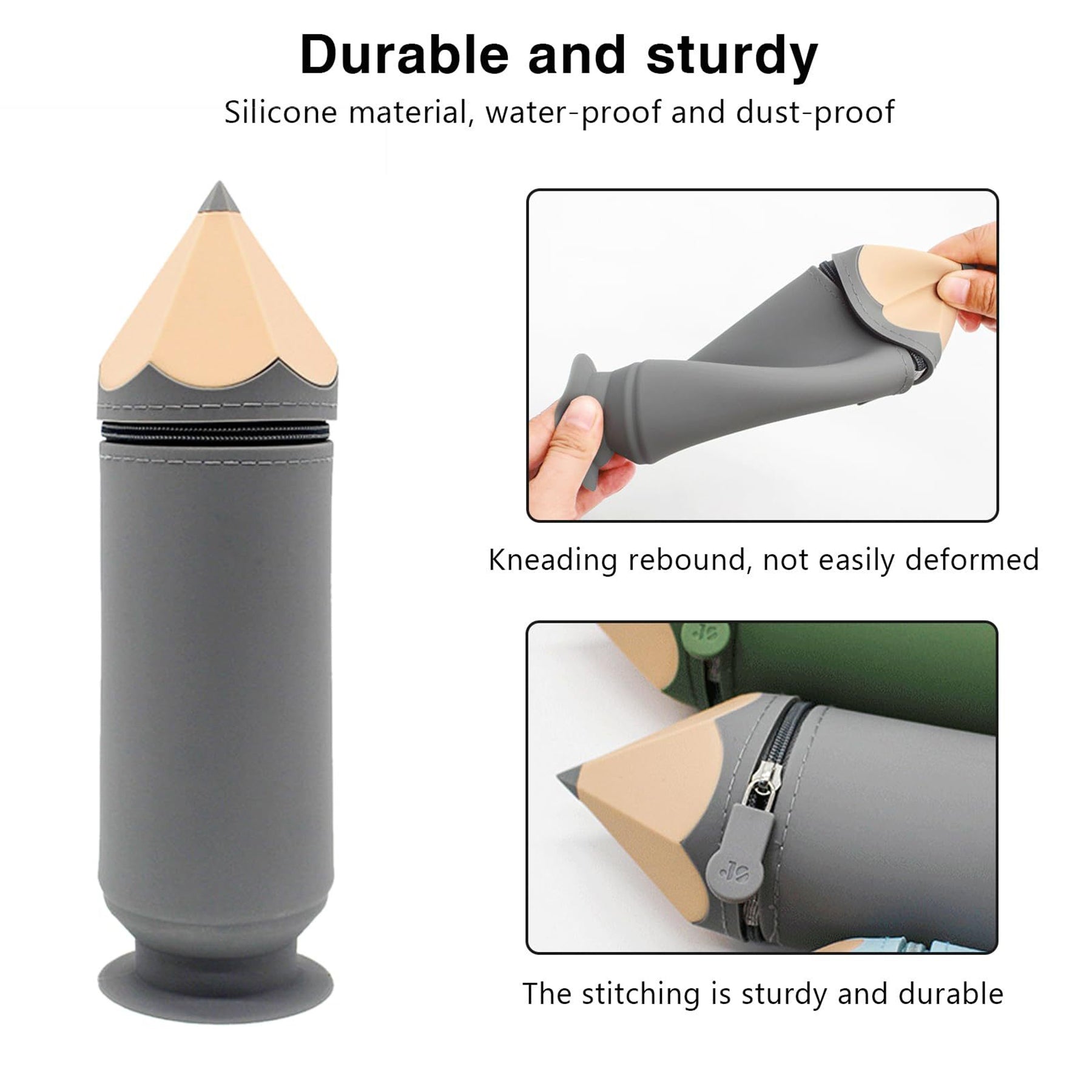 Pencil Shaped Silicone Pencil Pouch
