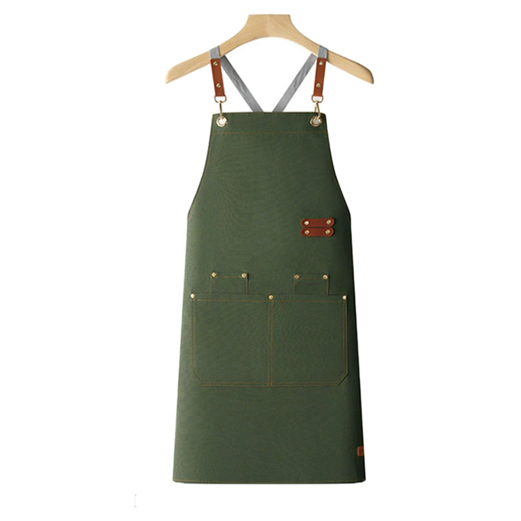 Custom Canvas Kitchen Apron W/ 2 Front Pockets, Antifouling