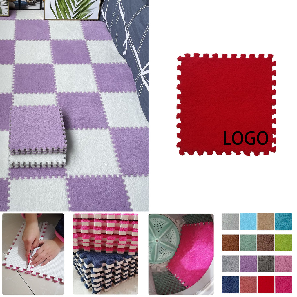 Tatami Style Foam Plush Patchwork Carpet