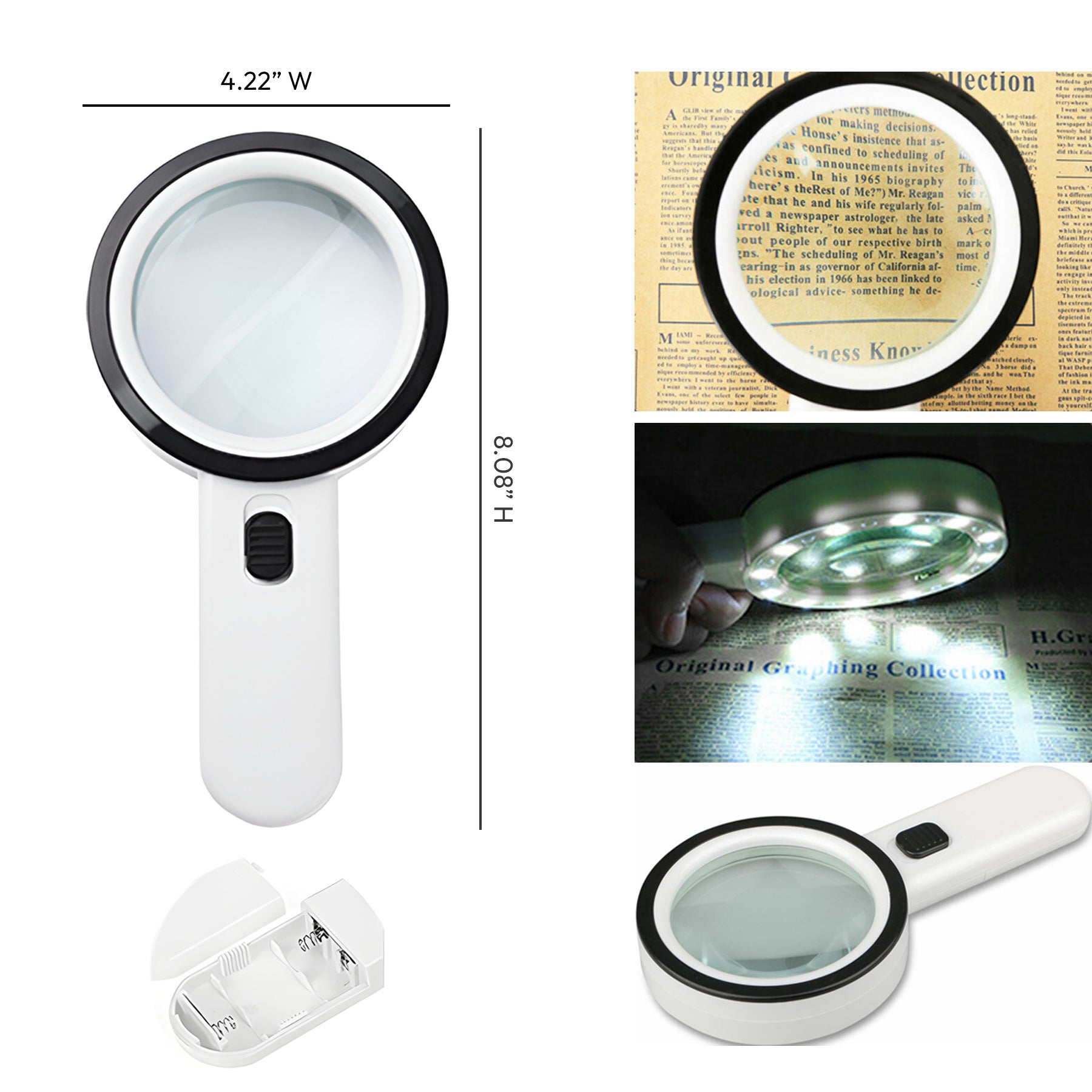 Handheld 60X Loupe With LED Illuminated