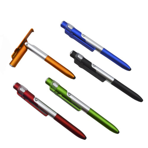 4-In-1 Abs Multifunctional Ballpoint Pen W/Led Light & Stylus & Phone Holder Stand