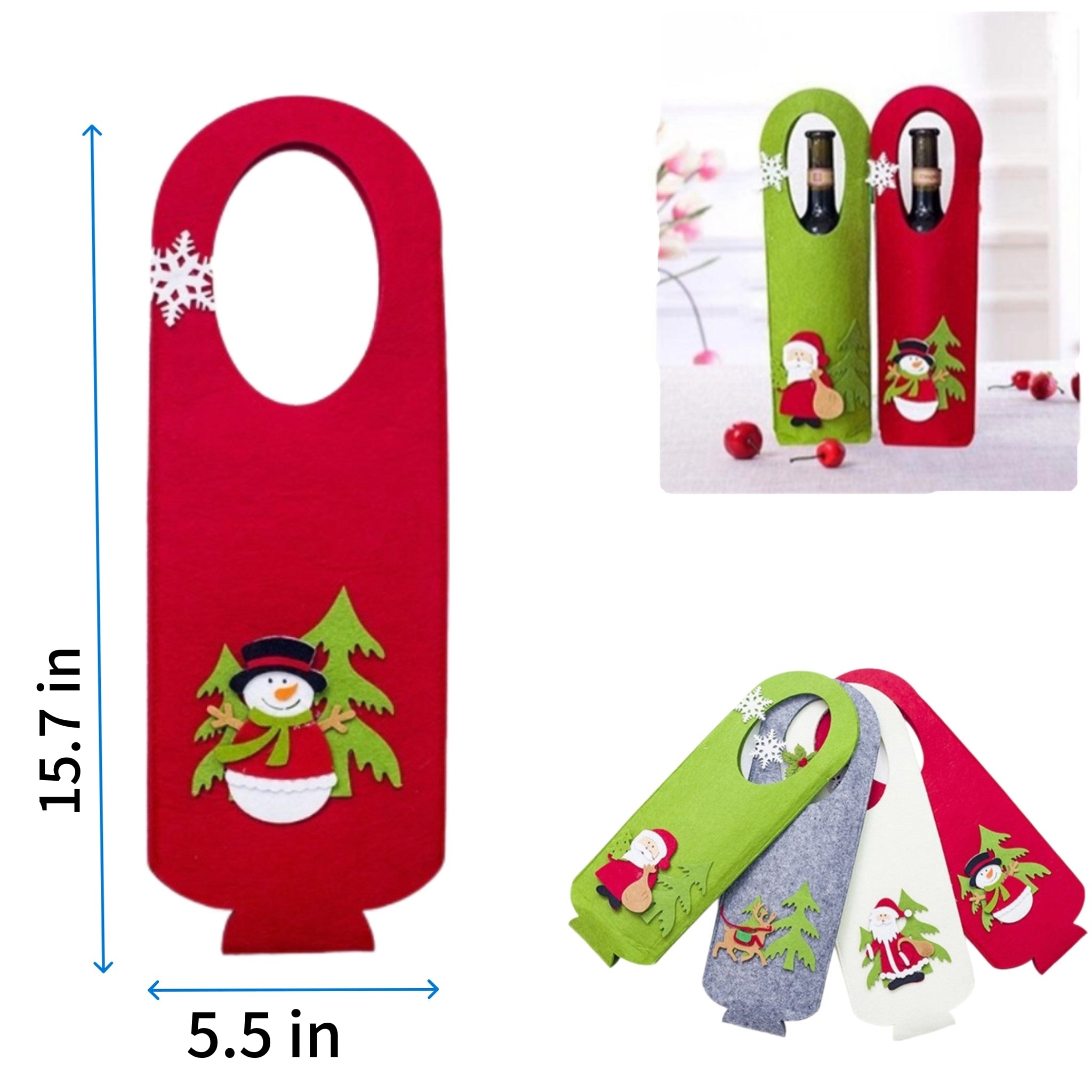 Christmas Felt Wine Bag