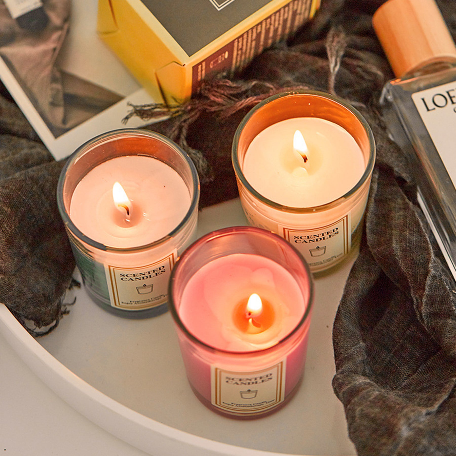 Aromatherapy Stress Relief 3-Wick Home Scented Candles