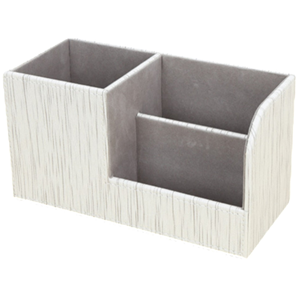 Multi-compartment Leather Desktop Storage Box