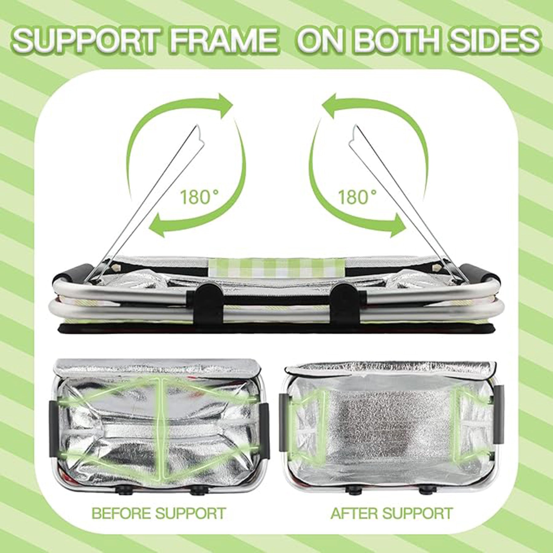 18 Inches Portable Collapsible Picnic Basket With Handles