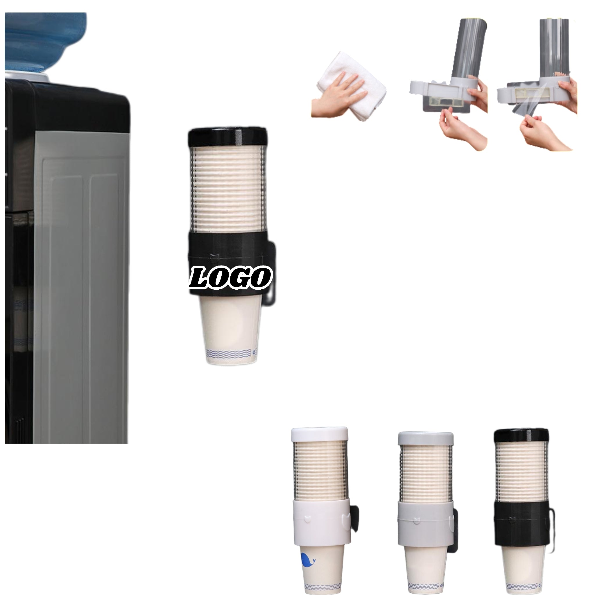 Drill Free Wall Mounted Anti Dust Cup Rack