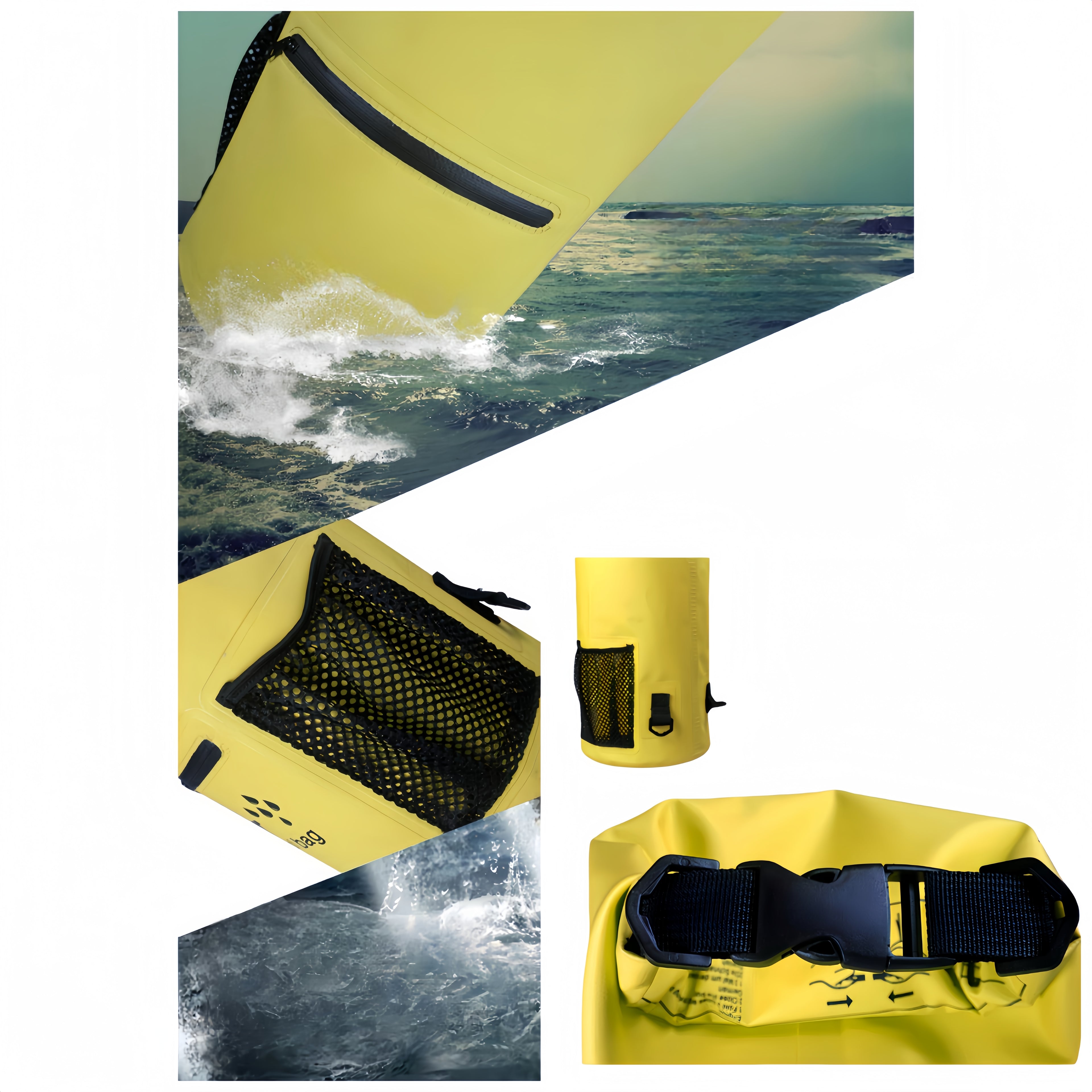 Waterproof Storage Bag With Double Shoulder Straps, Top-Style Closure And Zippers
