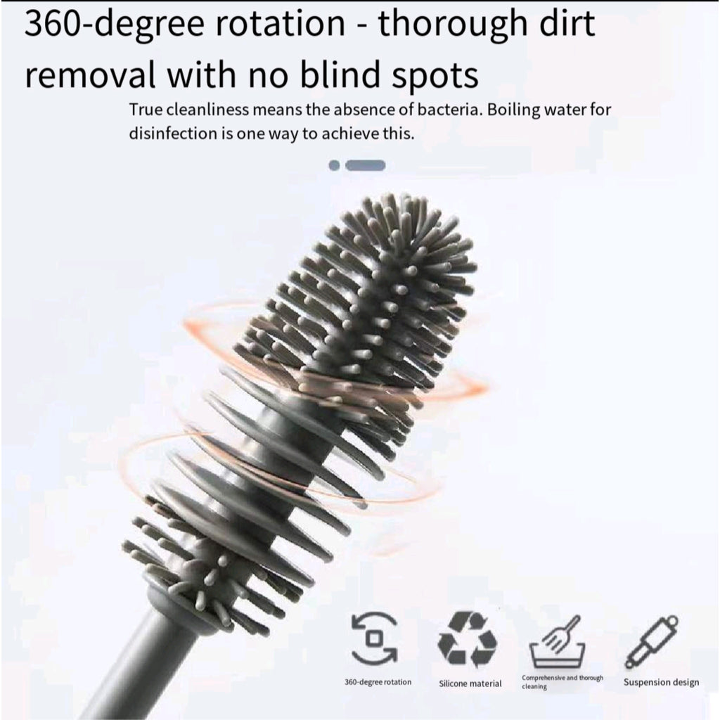 Silicone Long Handle Bottle Brush Cleans Corners