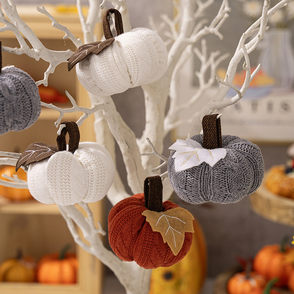 Pumpkin Knit Pendant Thanksgiving Ornament