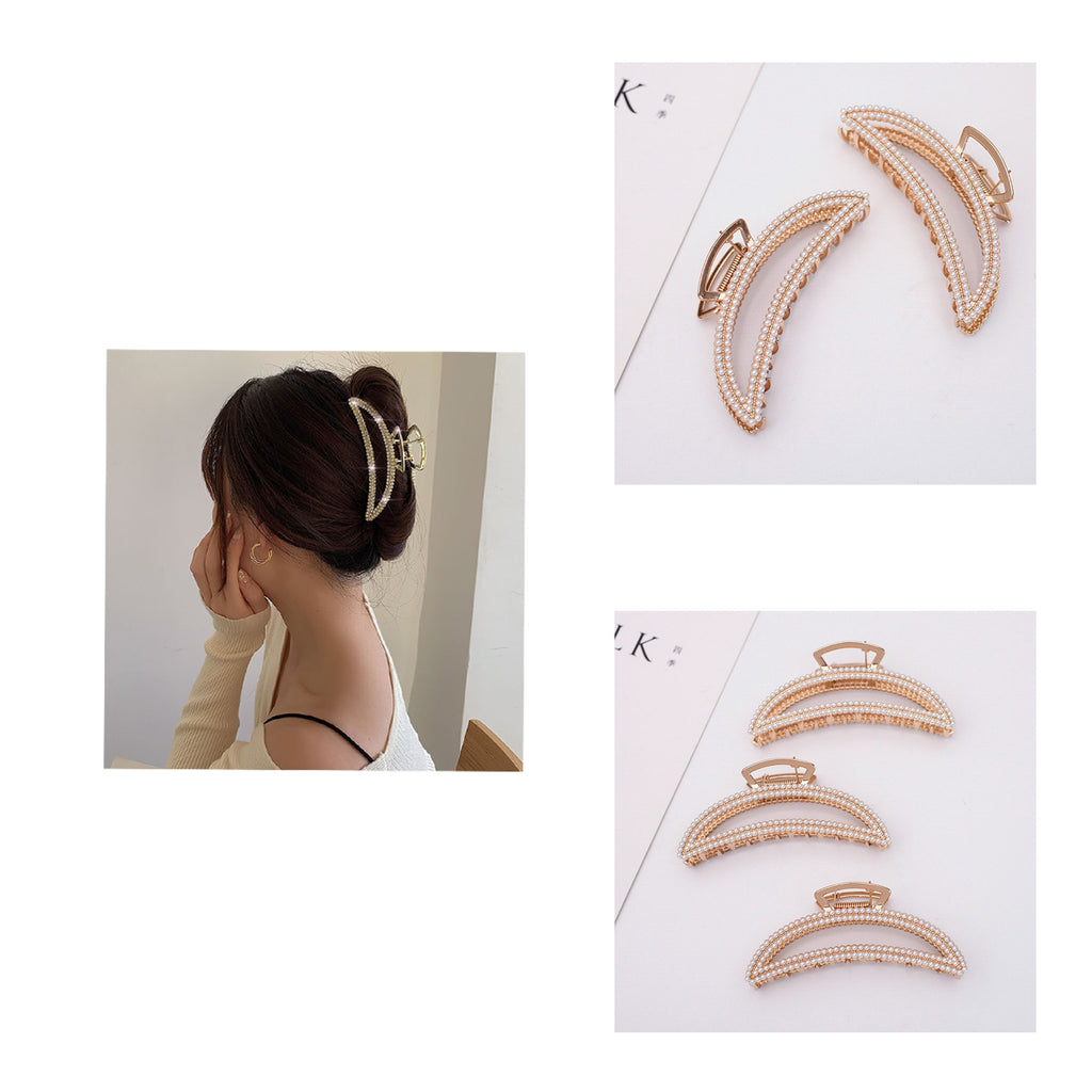 Attractive Pearl Moon Jaw Clip For Women
