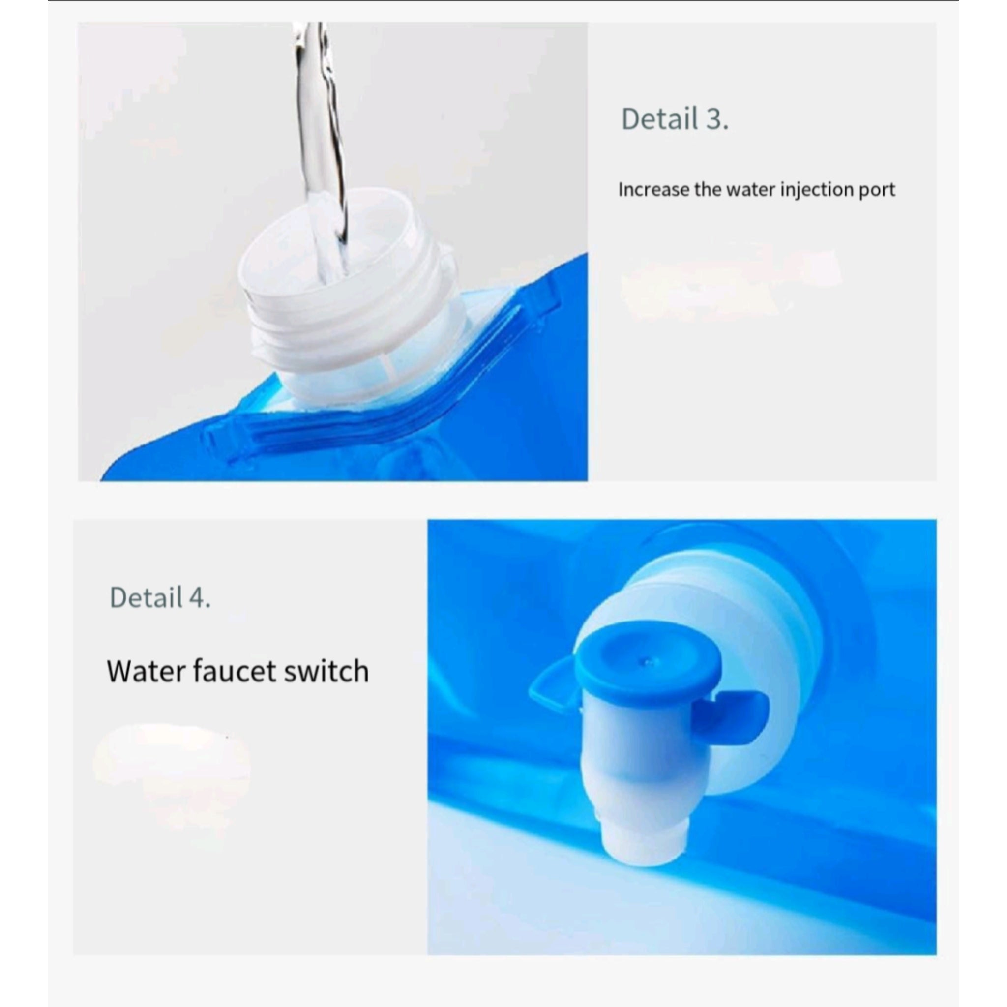 Collapsible 10L Water Bag Camping Faucet For Rv Hiking