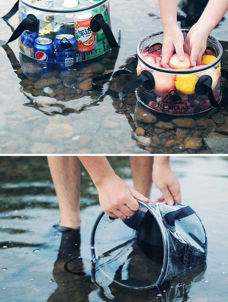 Transparent Round Folding Bucket