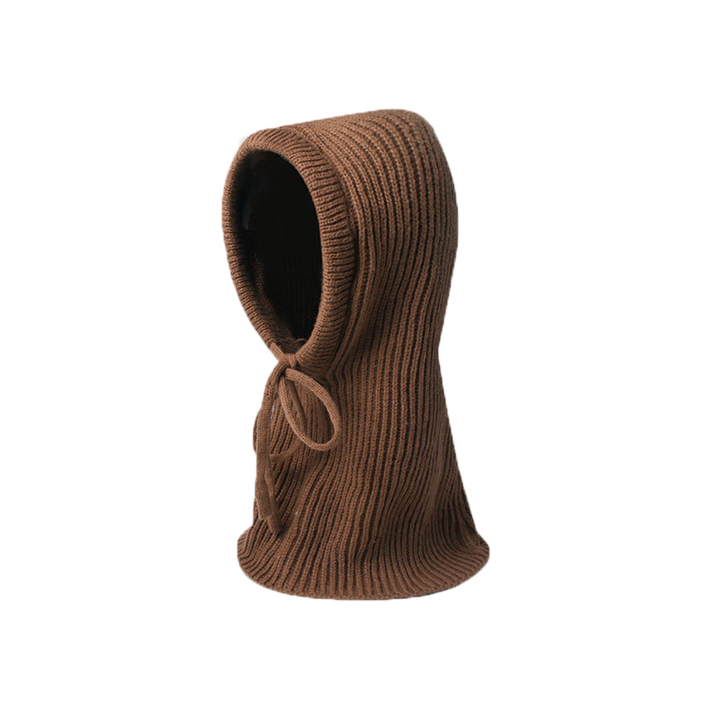 One-Piece Drawstring Balaclava Knit Beancap
