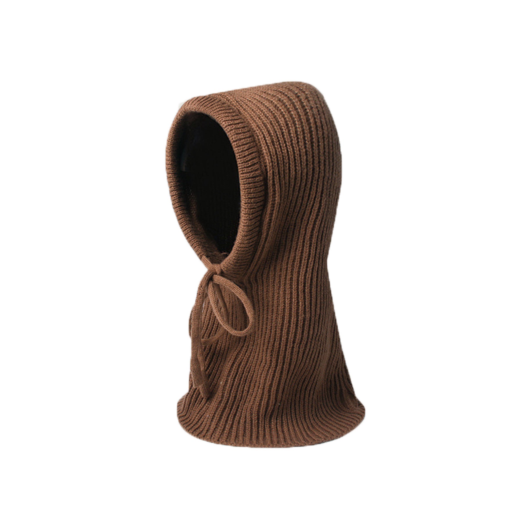 One-Piece Drawstring Balaclava Knit Beancap