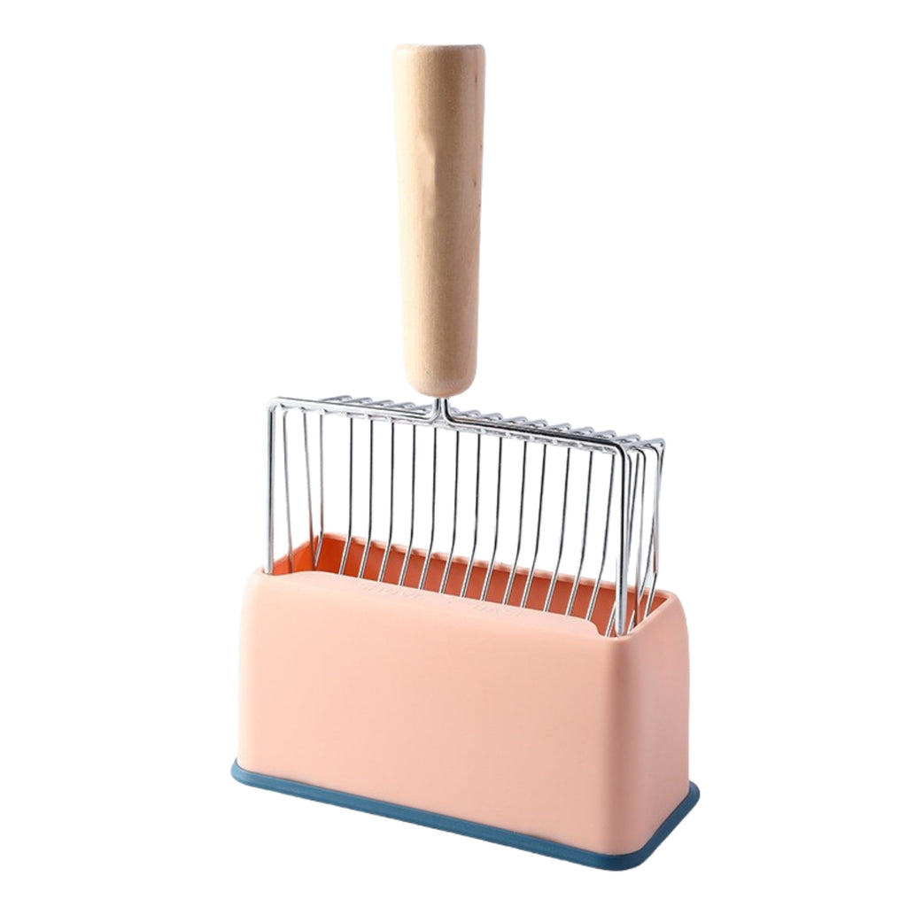 Solid Wood Cat Litter Scoop With Base