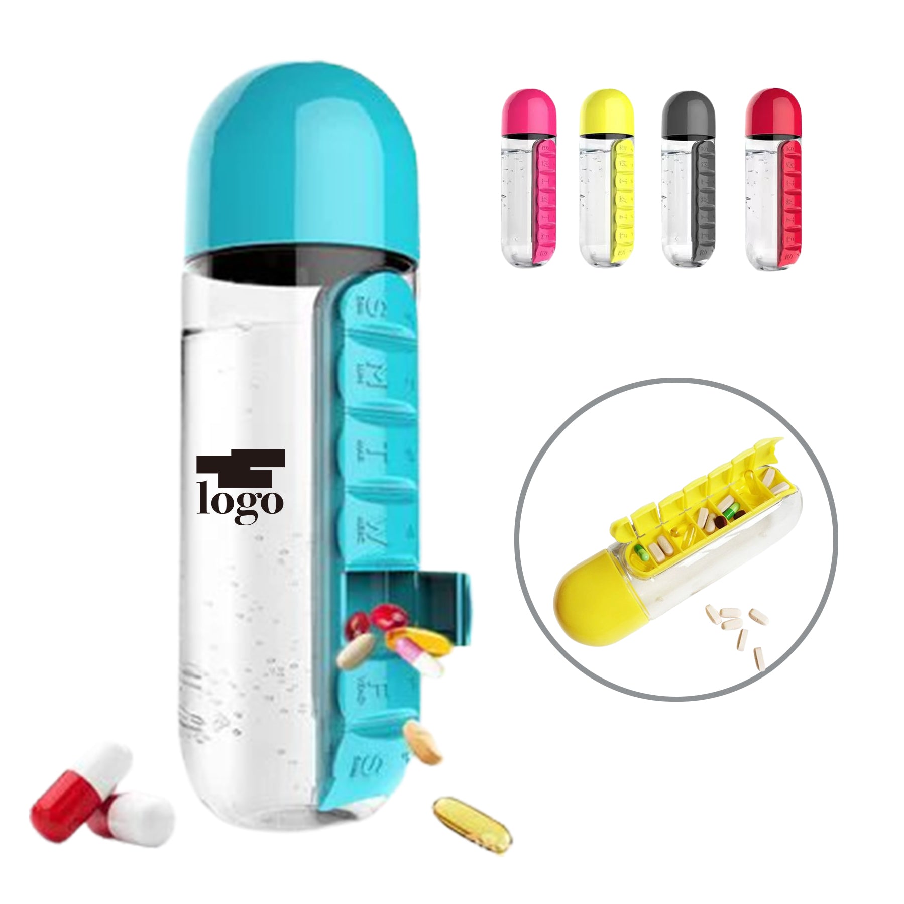 Portable Medicine Box Water Cup