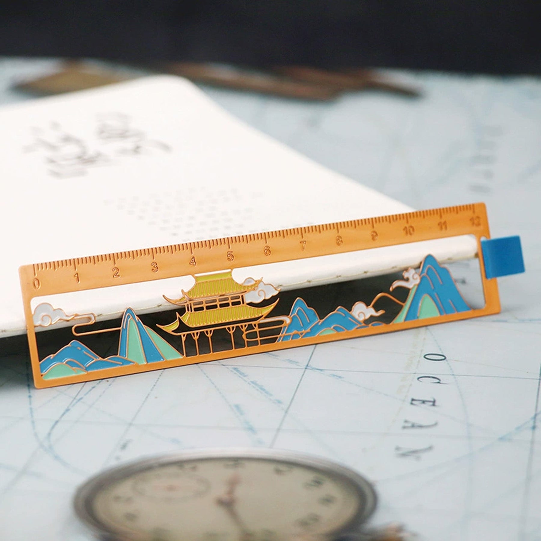 Painted Metal Ruler Bookmark