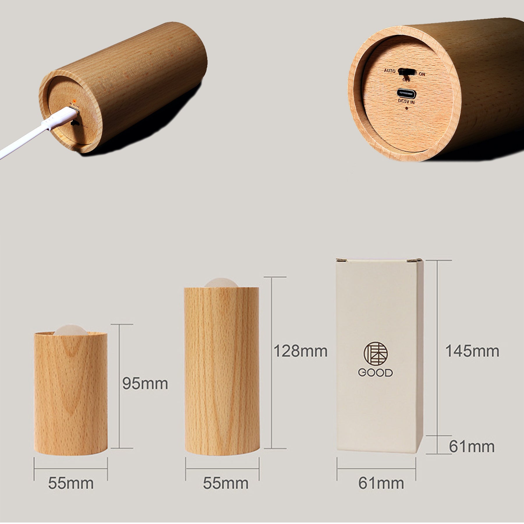 Wooden Airflow Controlled Candle Led Light Lamp