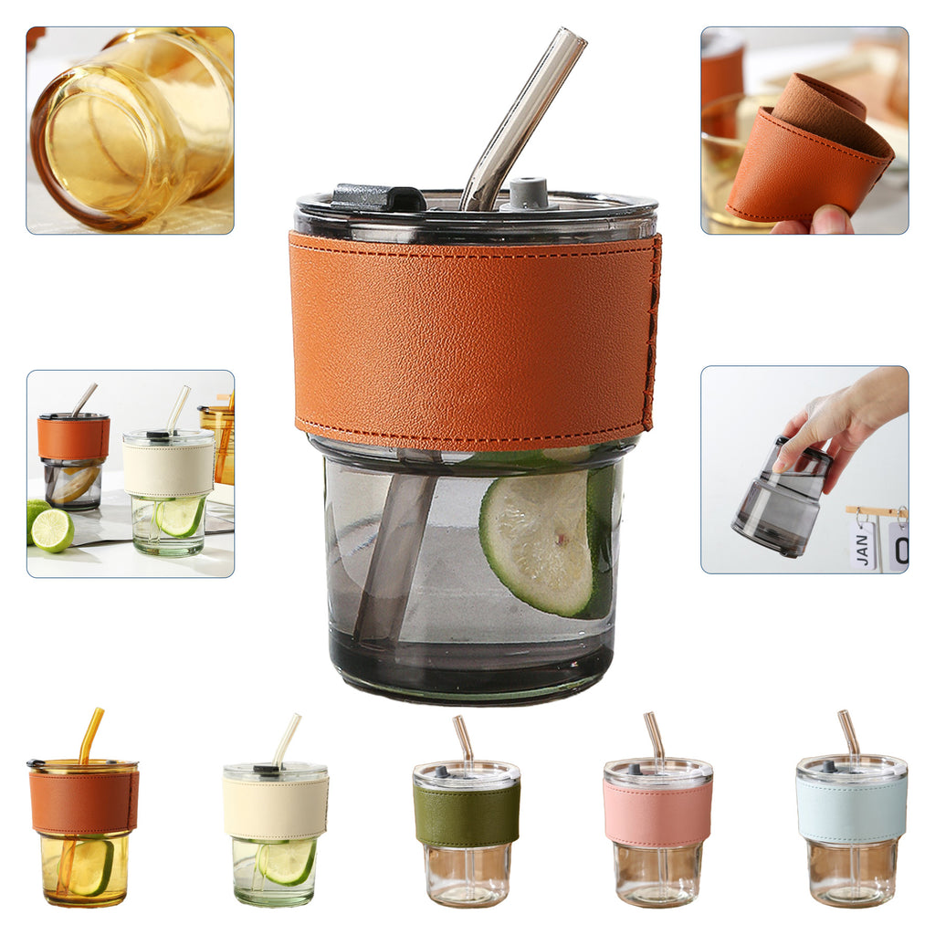 Mini Glass Water Cup With Straw