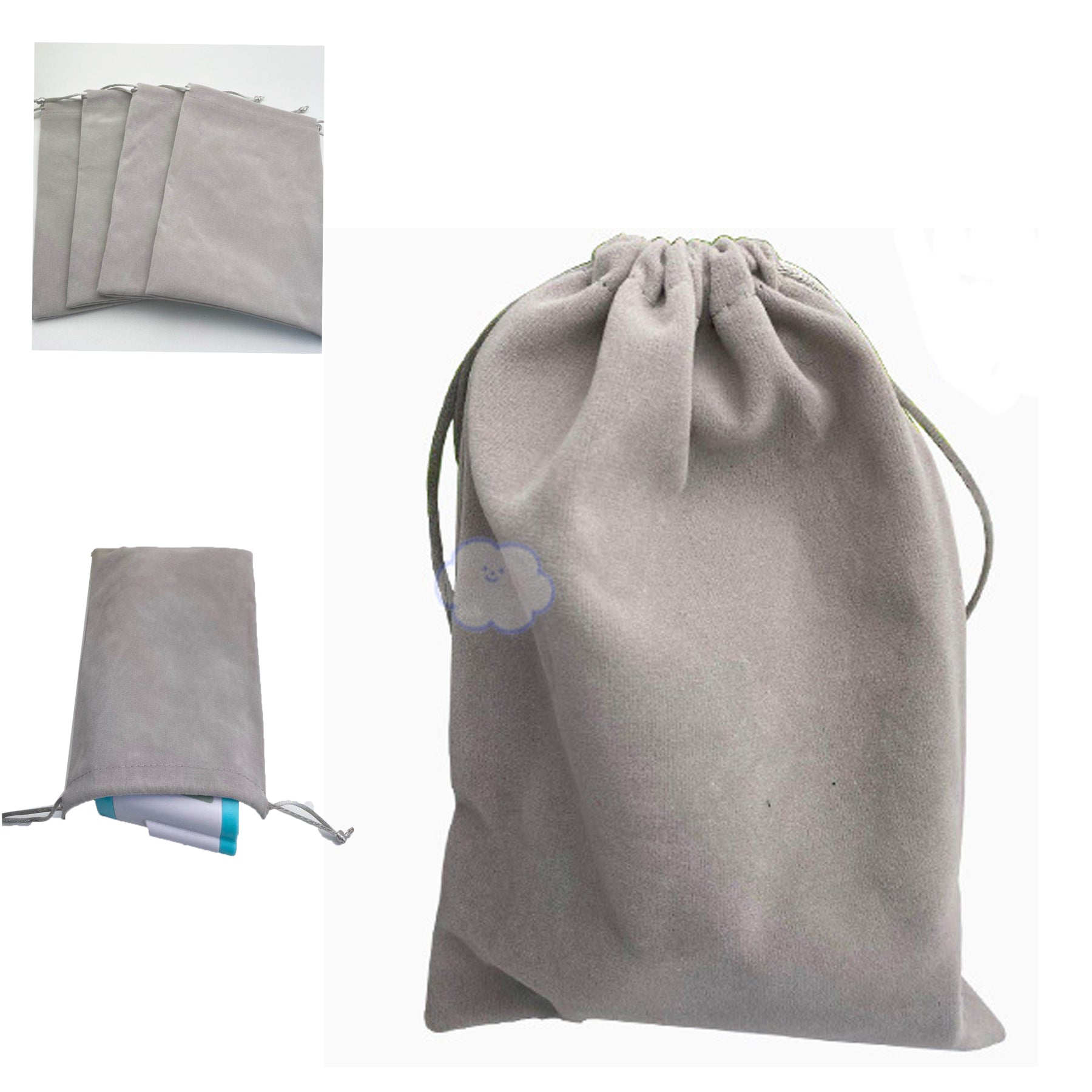 Drawstring Harness Mouth Temperature Gun Velvet Bag