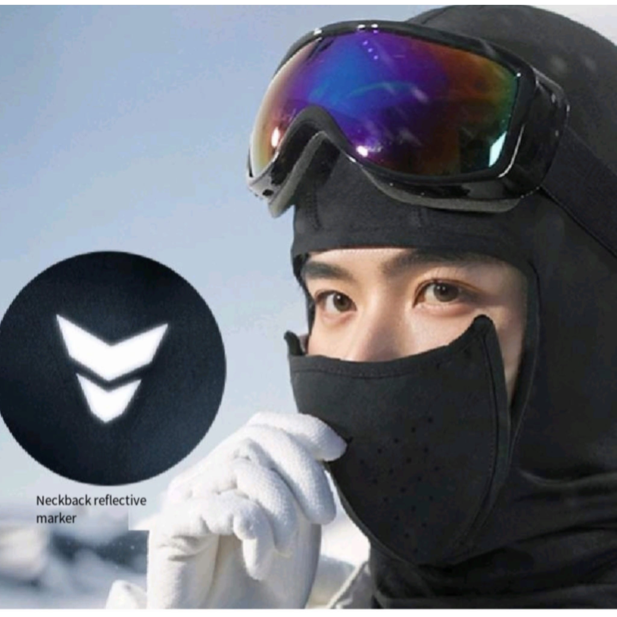 Magnetic Ski Balaclava Windproof Bamboo Polar Fleece Warmth