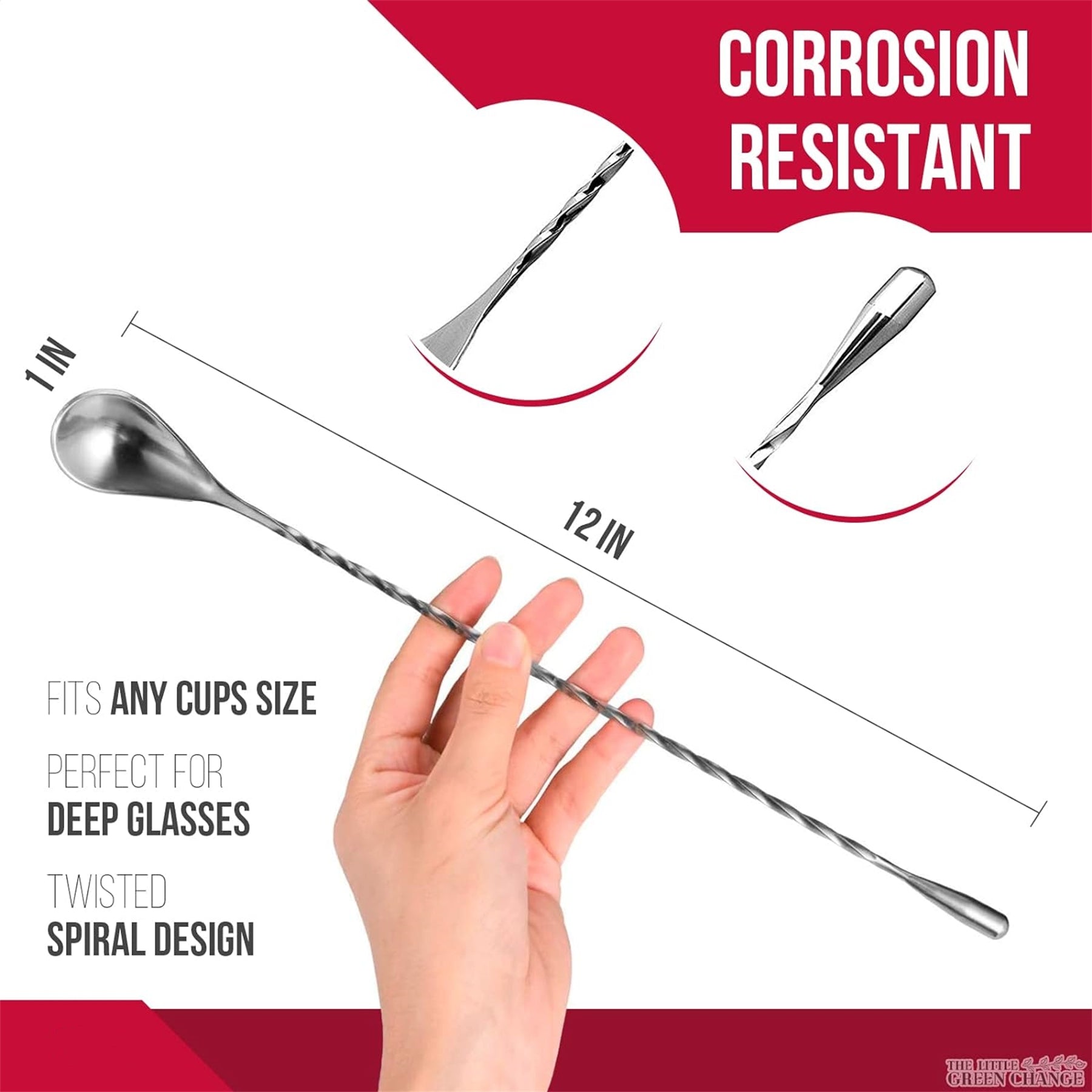 12 Inches Stainless Steel Mixing Spoon