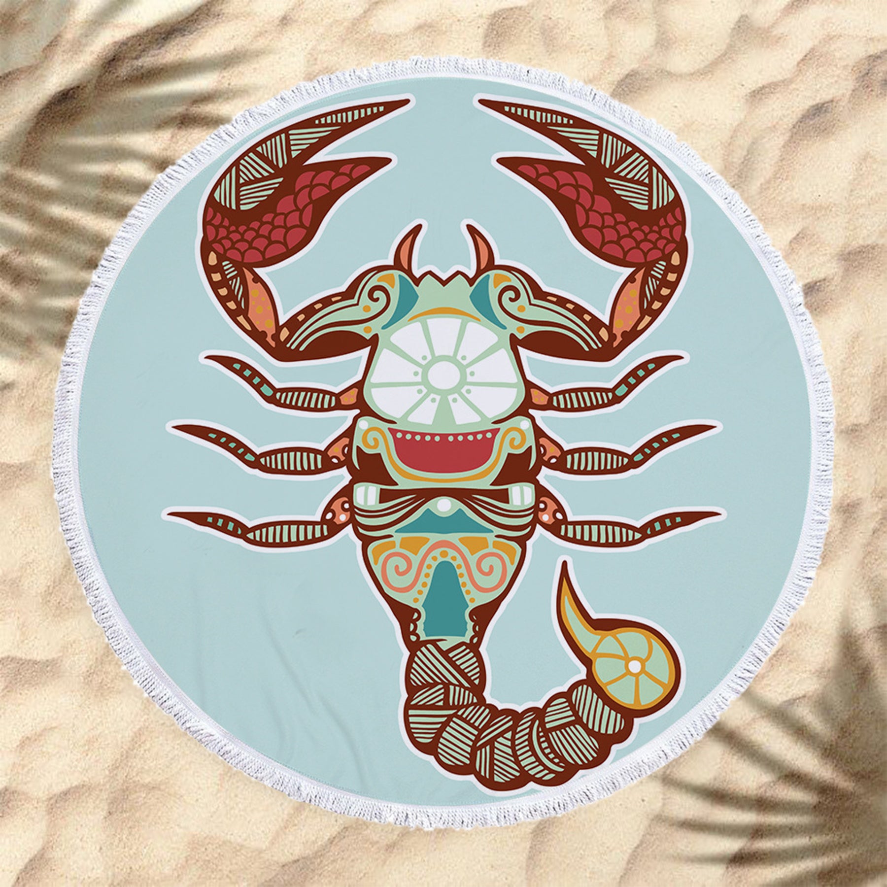 The Zodiac Printing Round Beach Towel With Tassels