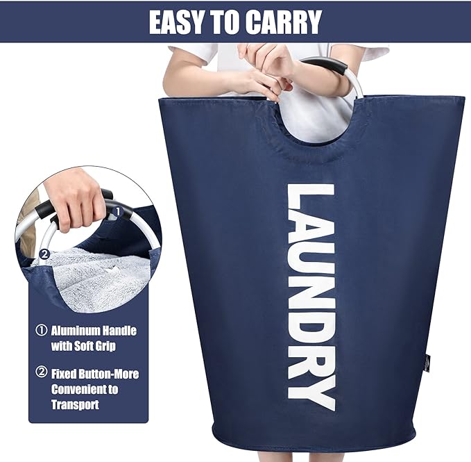 90L Large Laundry Basket Waterproof Clothes Bin Collapsible