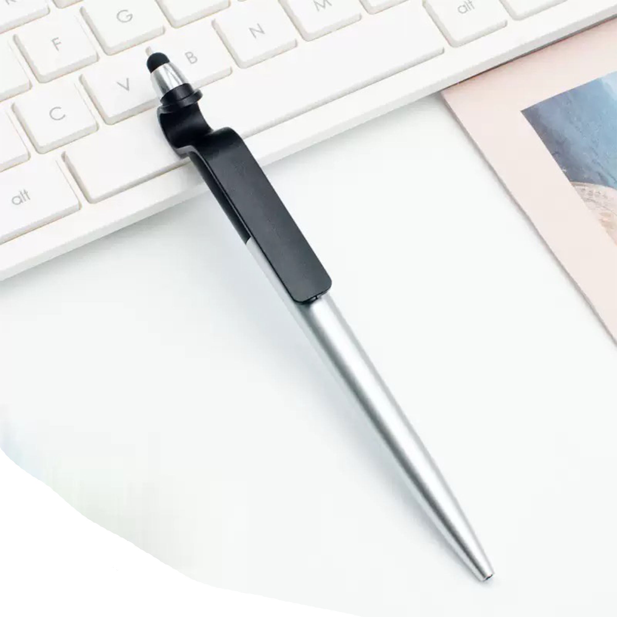 Plastic Rotary Function Pen With Phone Holder and Stylus