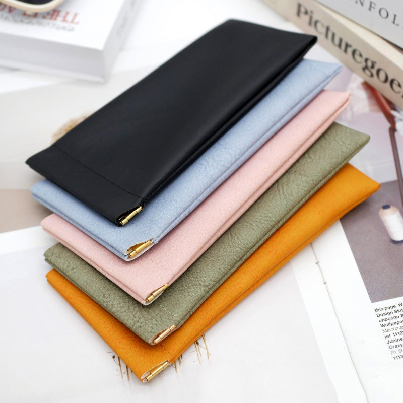 Leather Top Squeeze Sunglasses Pouch