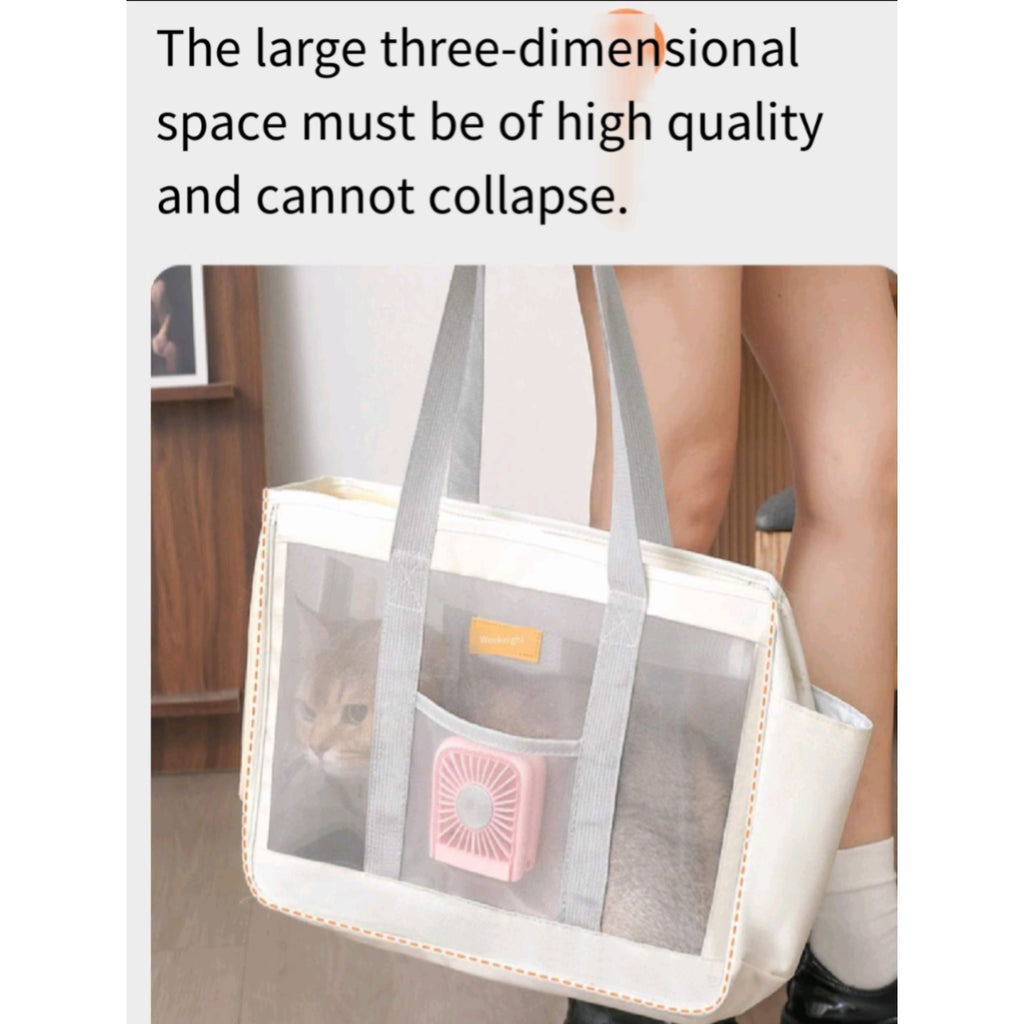Mesh Pet Carrier Portable Shoulder Handheld Cat Bed