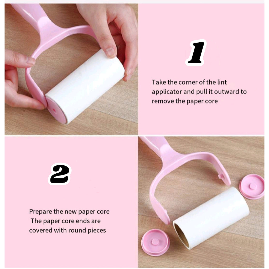 PP Ergonomic Detachable Lint Roller With Sticky Paper