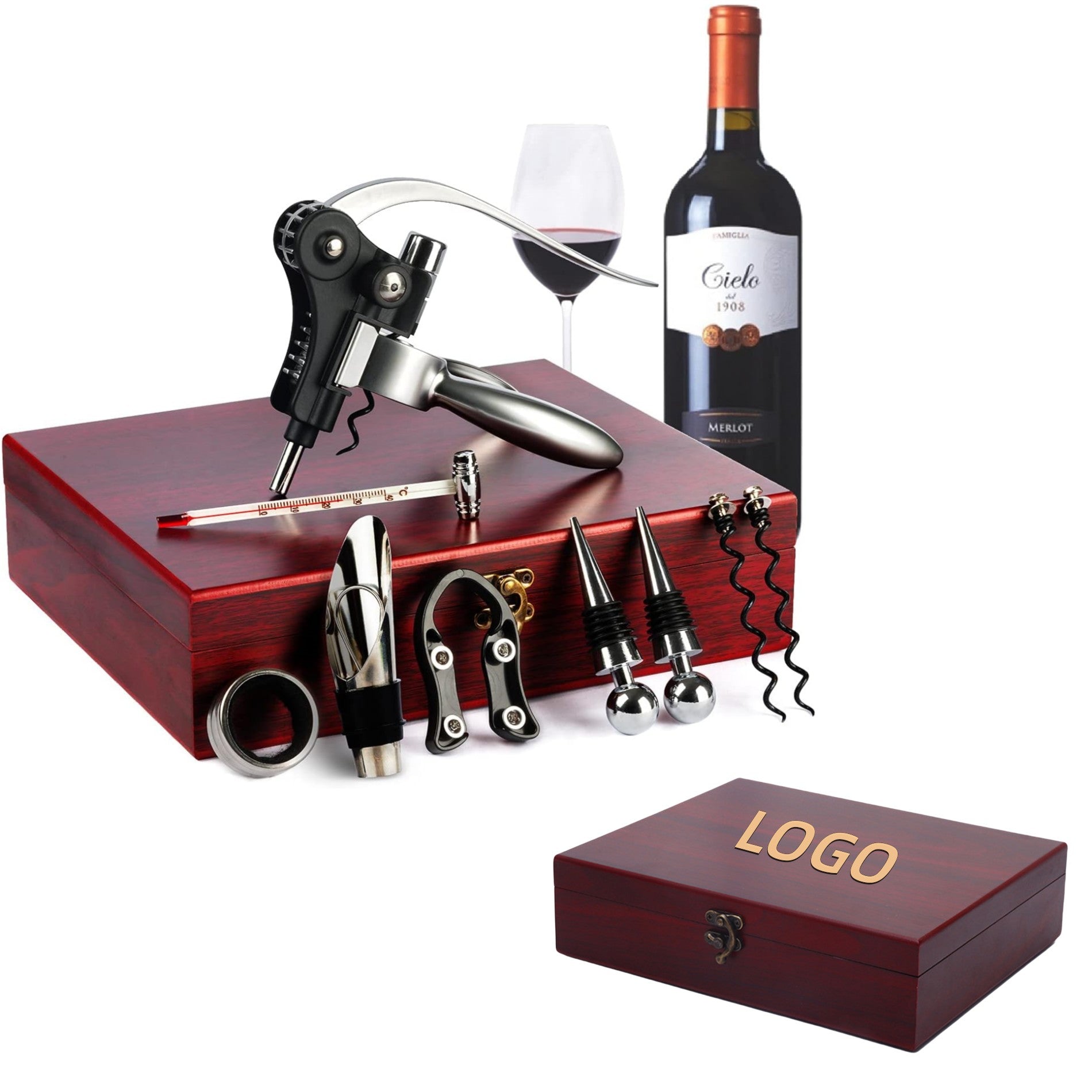 7 Wine Opener Set With Wood Box