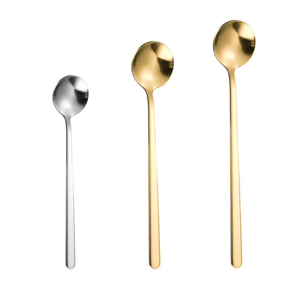 Stainless Steel Coffee Dessert Tableware Round Spoon